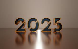 A 3D image of the number 2055 in blue and gold by BoliviaInteligente courtesy of Unsplash.